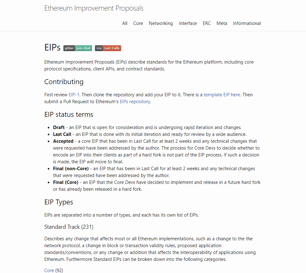 EIPs webpage