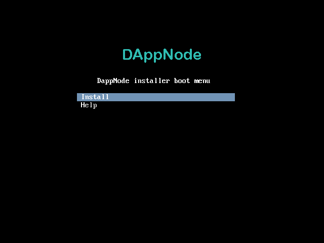 DAppnode install screen